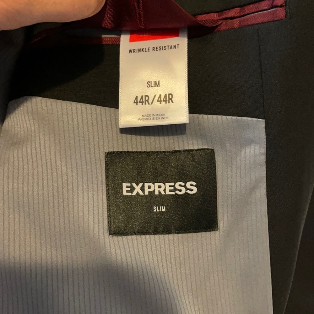 Express Slim Fit Suit Jacket, black 44R and Slim Fit Suit Pant, black W32xL34
